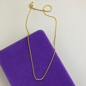 💛 Classic 18k Gold Filled Box Chain Necklace | Fluid Shine | Modern Essential